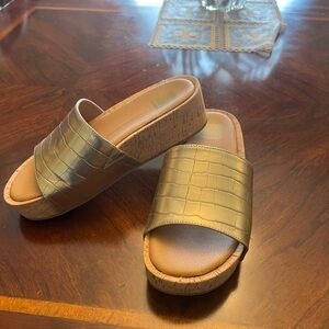 Gold Slide Sandals by Dolce Vita worn once